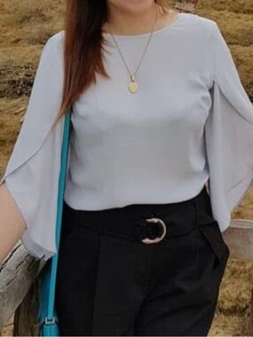 DOROTHY PERKINS Split Belle Sleeve Flare Blouse Shirt